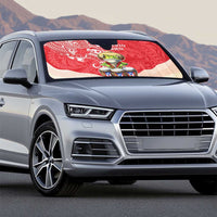 Puerto Rico Auto Sun Shade Coqui Frog With Polynesian Pattern - Wonder Print Shop