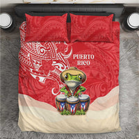 Puerto Rico Bedding Set Coqui Frog With Polynesian Pattern - Wonder Print Shop