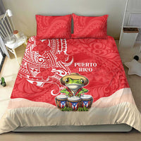 Puerto Rico Bedding Set Coqui Frog With Polynesian Pattern - Wonder Print Shop