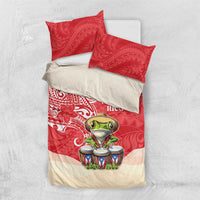 Puerto Rico Bedding Set Coqui Frog With Polynesian Pattern - Wonder Print Shop