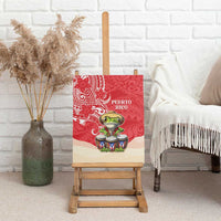 Puerto Rico Canvas Wall Art Coqui Frog With Polynesian Pattern - Wonder Print Shop