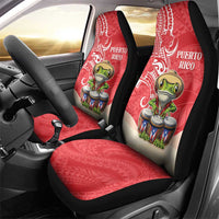 Puerto Rico Car Seat Cover Coqui Frog With Polynesian Pattern - Wonder Print Shop