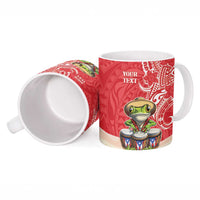 Personalized Puerto Rico Ceramic Mug Coqui Frog With Polynesian Pattern - Wonder Print Shop