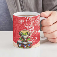 Personalized Puerto Rico Ceramic Mug Coqui Frog With Polynesian Pattern - Wonder Print Shop