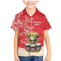 Personalized Puerto Rico Family Matching Mermaid Dress and Hawaiian Shirt Coqui Frog With Polynesian Pattern - Wonder Print Shop