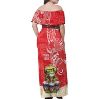 Personalized Puerto Rico Family Matching Off Shoulder Maxi Dress and Hawaiian Shirt Coqui Frog With Polynesian Pattern - Wonder Print Shop