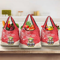 Puerto Rico Grocery Bag Coqui Frog With Polynesian Pattern - Wonder Print Shop