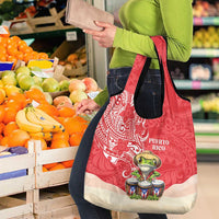 Puerto Rico Grocery Bag Coqui Frog With Polynesian Pattern - Wonder Print Shop