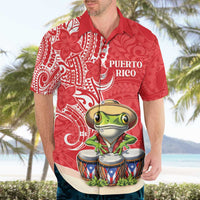 Personalized Puerto Rico Hawaiian Shirt Coqui Frog With Polynesian Pattern - Wonder Print Shop
