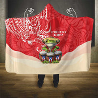 Puerto Rico Hooded Blanket Coqui Frog With Polynesian Pattern - Wonder Print Shop
