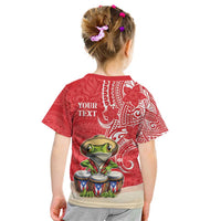 Personalized Puerto Rico Kid T Shirt Coqui Frog With Polynesian Pattern - Wonder Print Shop
