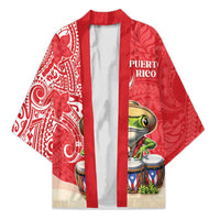 Personalized Puerto Rico Kimono Coqui Frog With Polynesian Pattern - Wonder Print Shop