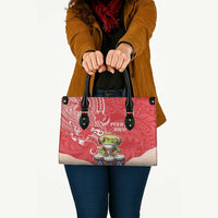 Puerto Rico Leather Bag Coqui Frog With Polynesian Pattern - Wonder Print Shop