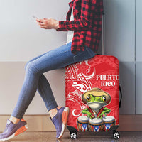 Puerto Rico Luggage Cover Coqui Frog With Polynesian Pattern - Wonder Print Shop