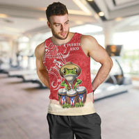 Personalized Puerto Rico Men Tank Top Coqui Frog With Polynesian Pattern - Wonder Print Shop