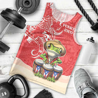 Personalized Puerto Rico Men Tank Top Coqui Frog With Polynesian Pattern - Wonder Print Shop
