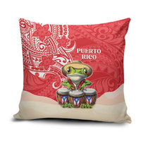 Puerto Rico Pillow Cover Coqui Frog With Polynesian Pattern - Wonder Print Shop