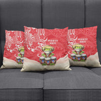 Puerto Rico Pillow Cover Coqui Frog With Polynesian Pattern - Wonder Print Shop