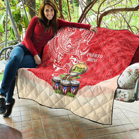 Puerto Rico Quilt Coqui Frog With Polynesian Pattern - Wonder Print Shop