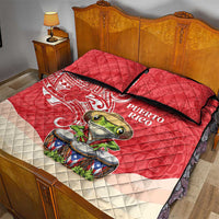 Puerto Rico Quilt Bed Set Coqui Frog With Polynesian Pattern - Wonder Print Shop