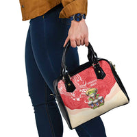 Puerto Rico Shoulder Handbag Coqui Frog With Polynesian Pattern - Wonder Print Shop