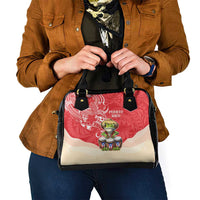 Puerto Rico Shoulder Handbag Coqui Frog With Polynesian Pattern - Wonder Print Shop