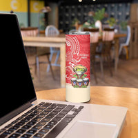 Personalized Puerto Rico Skinny Tumbler Coqui Frog With Polynesian Pattern - Wonder Print Shop