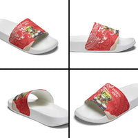 Puerto Rico Slide Sandals Coqui Frog With Polynesian Pattern - Wonder Print Shop