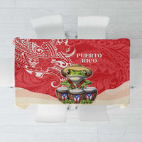 Puerto Rico Tablecloth Coqui Frog With Polynesian Pattern - Wonder Print Shop
