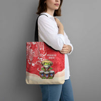 Puerto Rico Tote Bag Coqui Frog With Polynesian Pattern - Wonder Print Shop