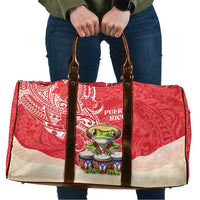 Puerto Rico Travel Bag Coqui Frog With Polynesian Pattern - Wonder Print Shop