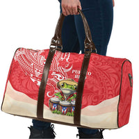 Puerto Rico Travel Bag Coqui Frog With Polynesian Pattern - Wonder Print Shop