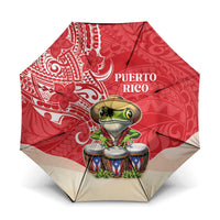 Puerto Rico Umbrella Coqui Frog With Polynesian Pattern - Wonder Print Shop