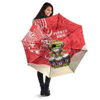Puerto Rico Umbrella Coqui Frog With Polynesian Pattern - Wonder Print Shop