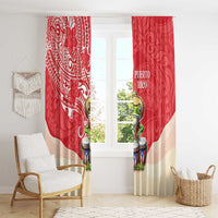 Puerto Rico Window Curtain Coqui Frog With Polynesian Pattern - Wonder Print Shop