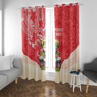 Puerto Rico Window Curtain Coqui Frog With Polynesian Pattern - Wonder Print Shop
