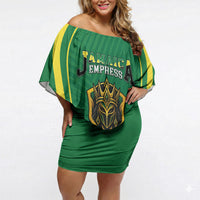 Custom 2026 Jamaica Cricket Queens Off Shoulder Short Dress Sporty Style
