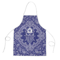 Blue Paisley Apron Skull Gangster - Wonder Print Shop