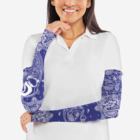 Blue Paisley Arm Sleeves Skull Gangster - Wonder Print Shop