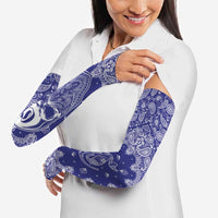 Blue Paisley Arm Sleeves Skull Gangster - Wonder Print Shop