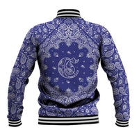 Blue Paisley Baseball Jacket Skull Gangster - Wonder Print Shop