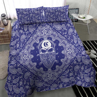 Blue Paisley Bedding Set Skull Gangster - Wonder Print Shop