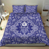 Blue Paisley Bedding Set Skull Gangster - Wonder Print Shop