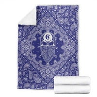 Blue Paisley Blanket Skull Gangster - Wonder Print Shop