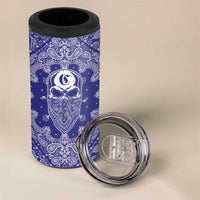 Blue Paisley 4 in 1 Can Cooler Tumbler Skull Gangster - Wonder Print Shop