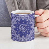 Blue Paisley Ceramic Mug Skull Gangster - Wonder Print Shop