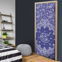 Blue Paisley Door Cover Skull Gangster - Wonder Print Shop