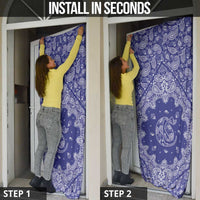 Blue Paisley Door Cover Skull Gangster - Wonder Print Shop