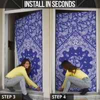 Blue Paisley Door Cover Skull Gangster - Wonder Print Shop