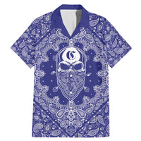 Blue Paisley Family Matching Mermaid Dress and Hawaiian Shirt Skull Gangster - Wonder Print Shop